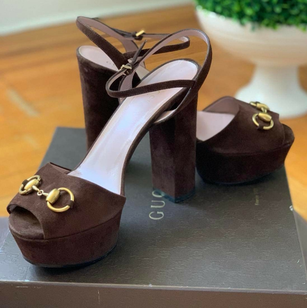 Gucci Suede Horsebit Platforms
